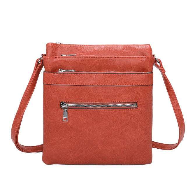 Craze London Crossbody bag with 3 Zipped Pockets