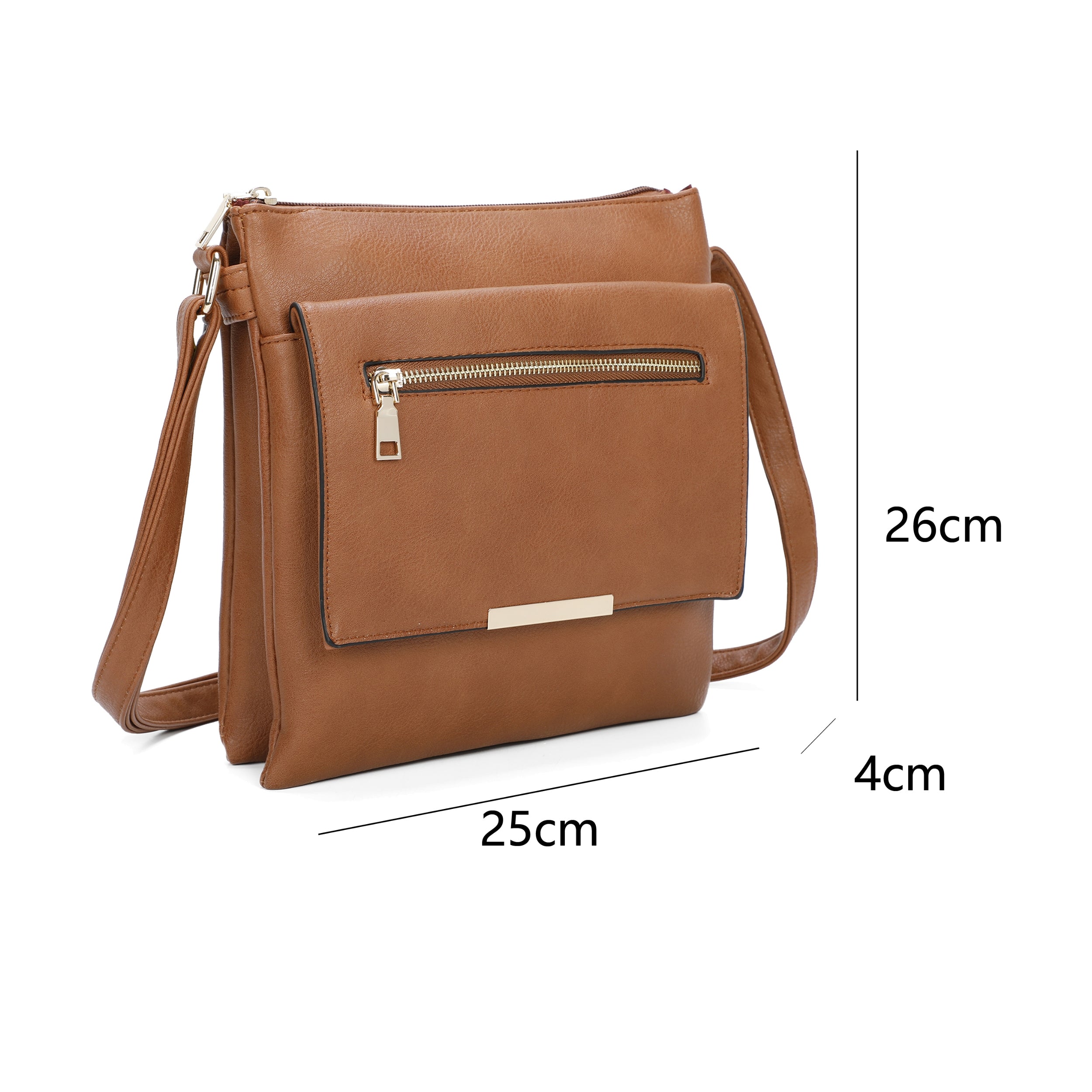 Craze London Crossbody bag with Front zip and Magdot