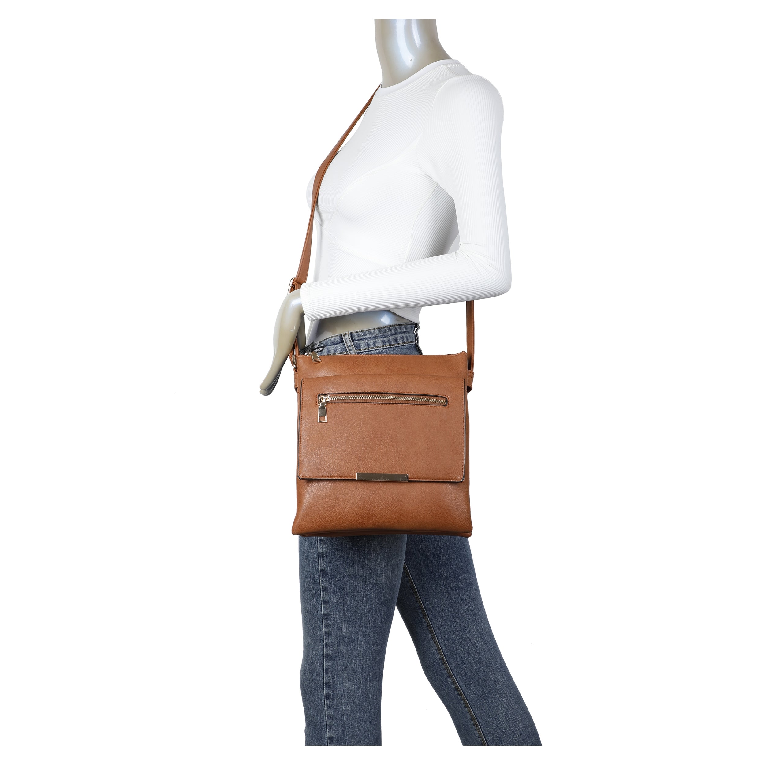 Craze London Crossbody bag with Front zip and Magdot