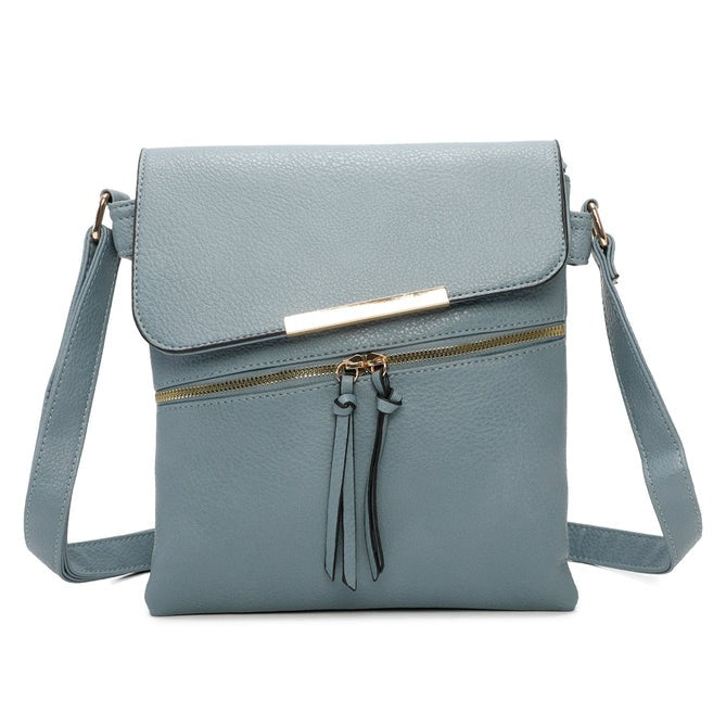 Craze London Crossbody bag with Top and Front Zip Closure