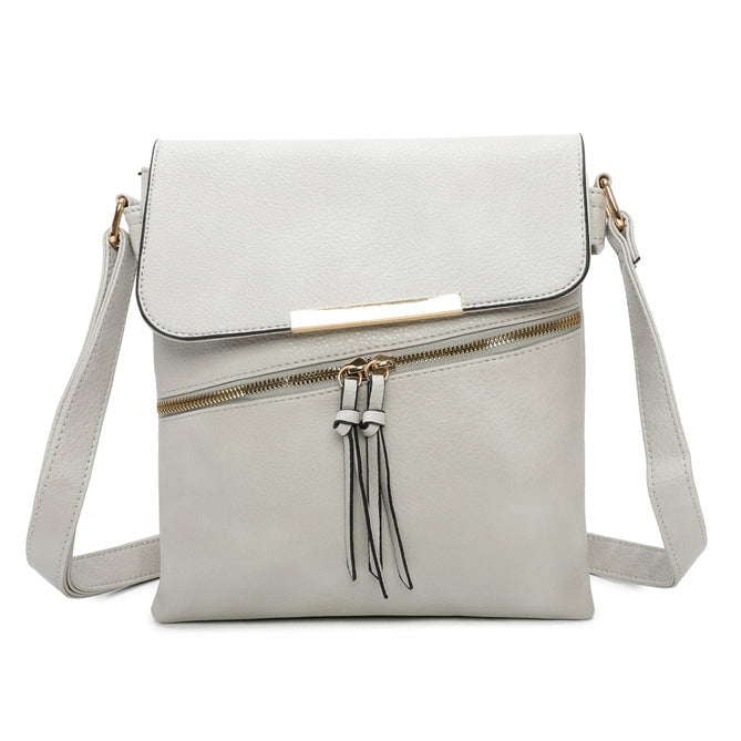 Craze London Crossbody bag with Top and Front Zip Closure