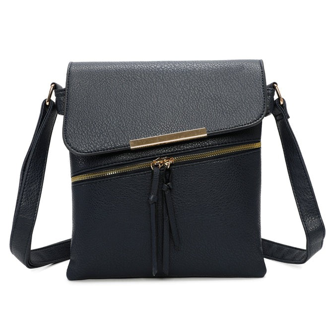 Craze London Crossbody bag with Top and Front Zip Closure