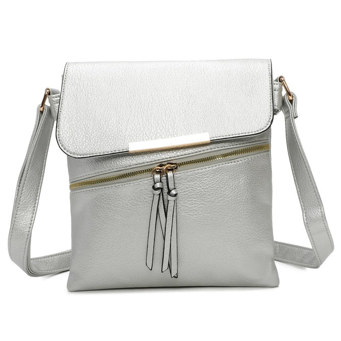 Craze London Crossbody bag with Top and Front Zip Closure