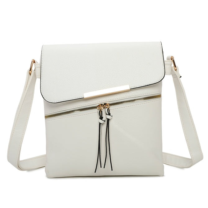 Craze London Crossbody bag with Top and Front Zip Closure
