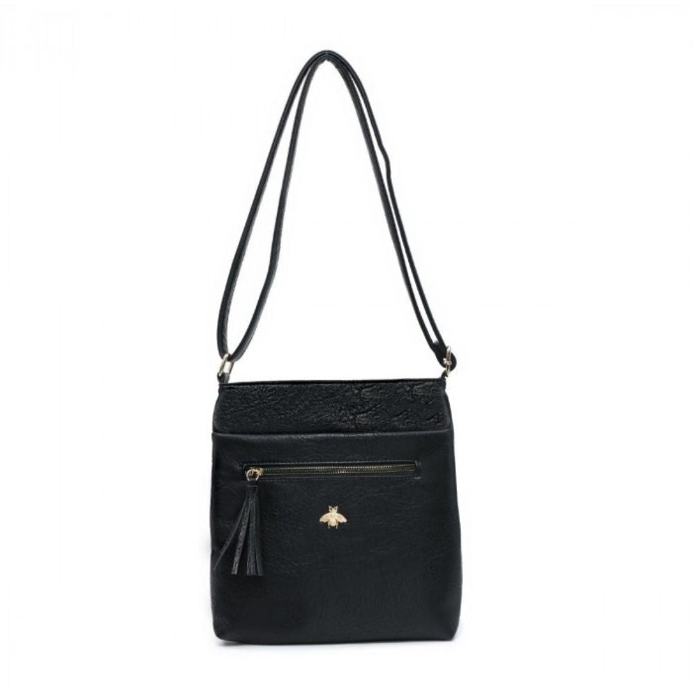 Craze London Crossbody bag with tassel details & Zipped Pockets