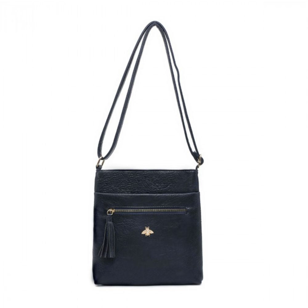 Craze London Crossbody bag with tassel details & Zipped Pockets