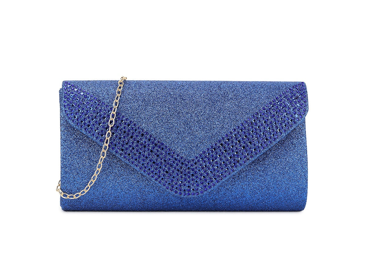Craze London Diamante Pattern Glittered Clutch Bag