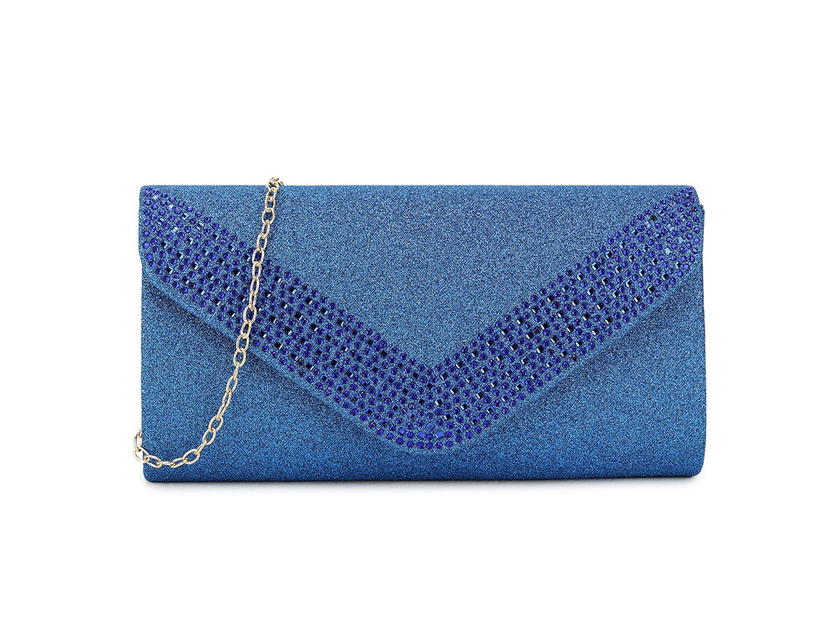 Craze London Diamante Pattern Glittered Clutch Bag
