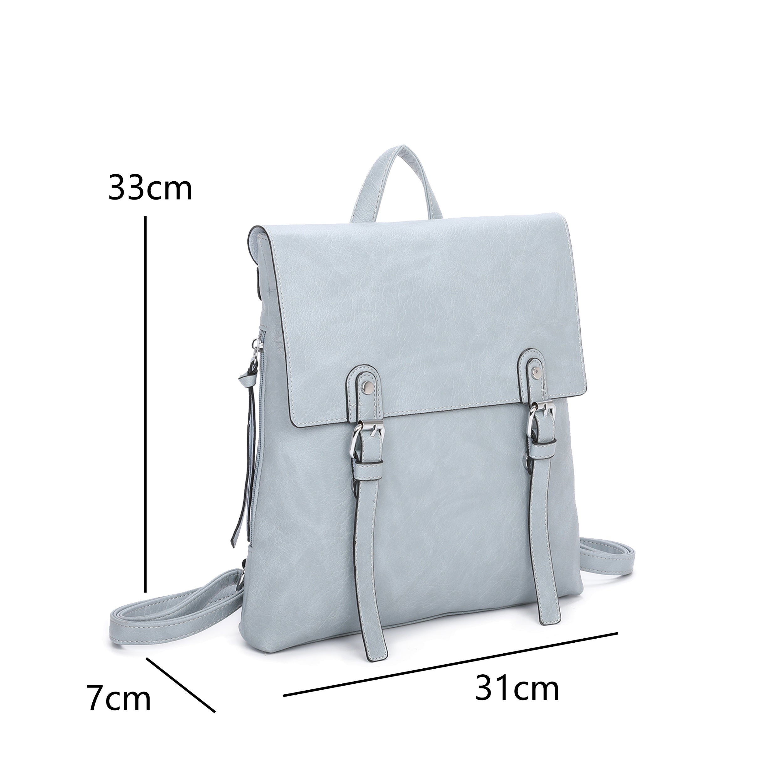 Craze London Double Buckles decoration Backpack