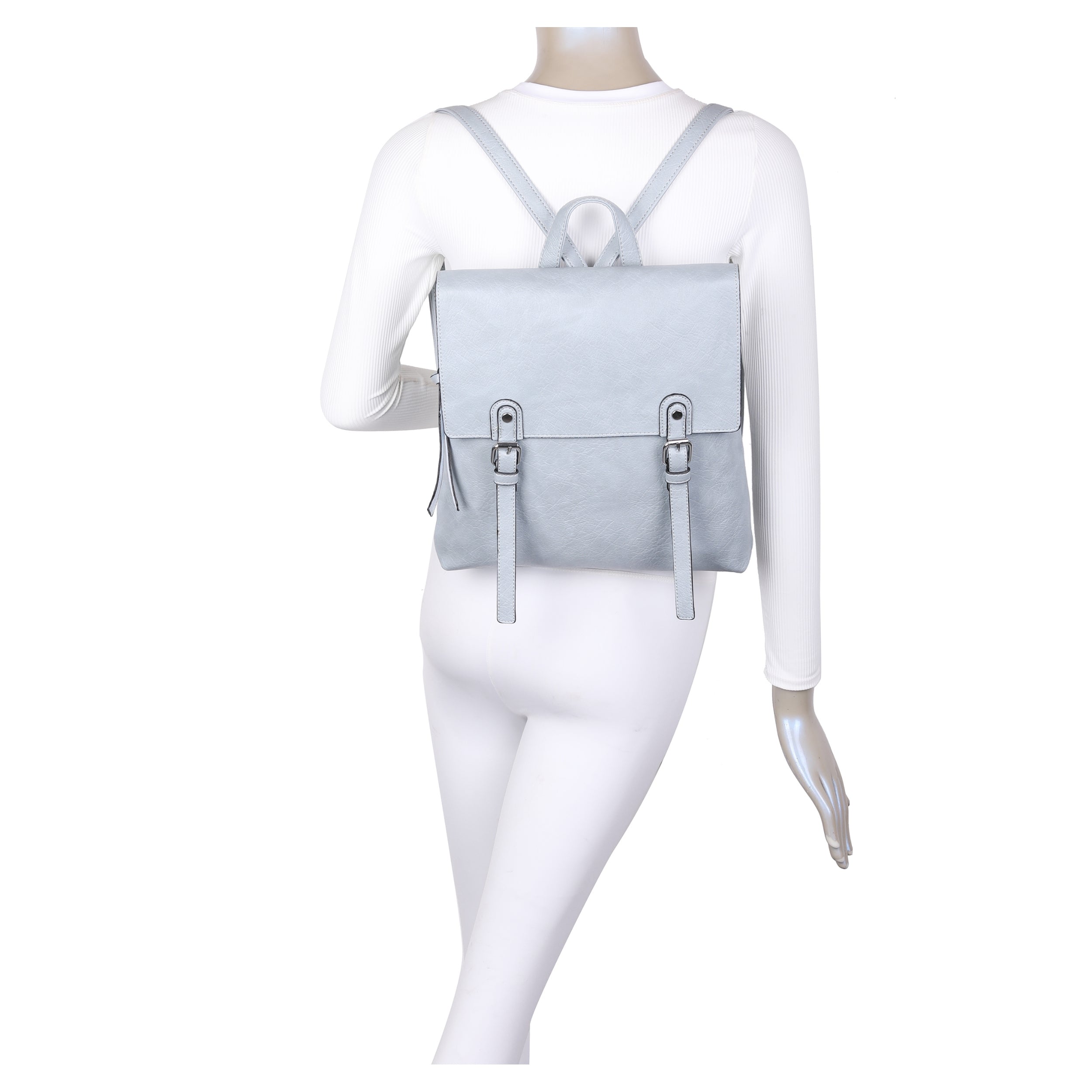 Craze London Double Buckles decoration Backpack
