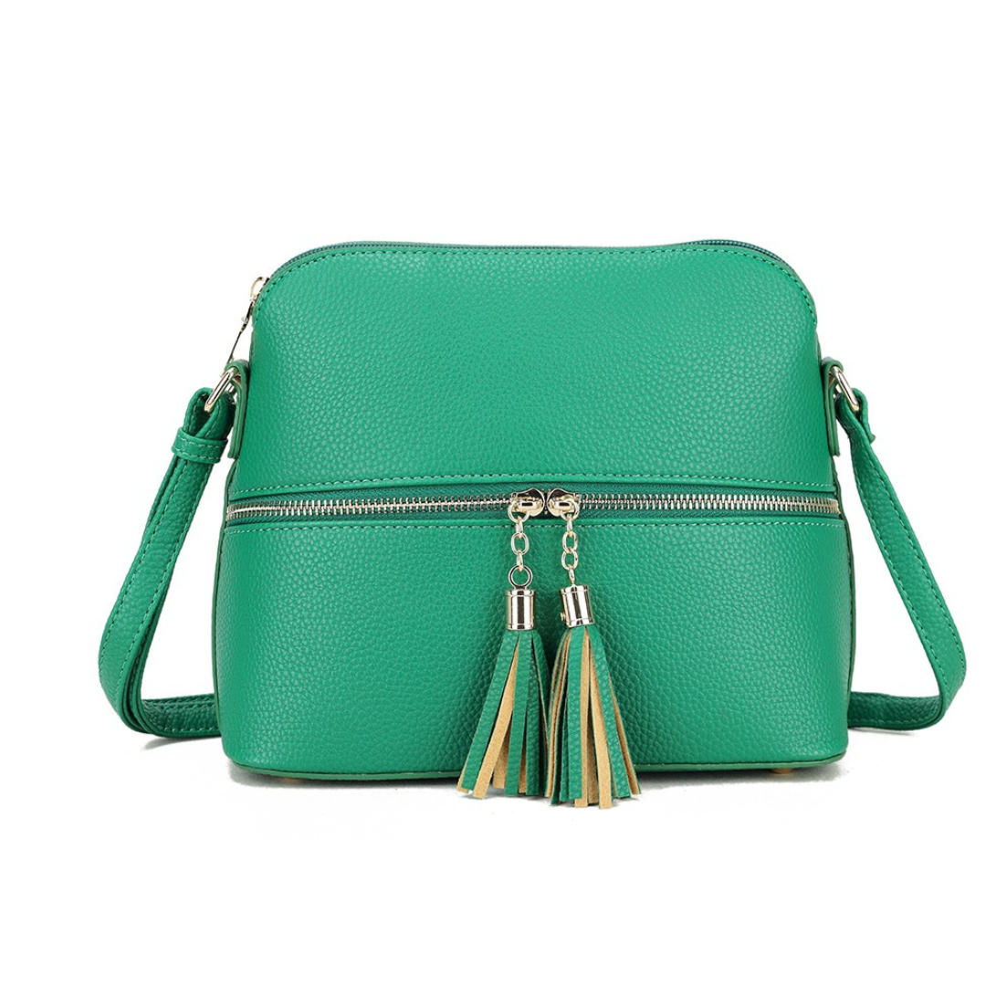 Craze London Faux Leather Cross Body Bag with Front Zip Closure