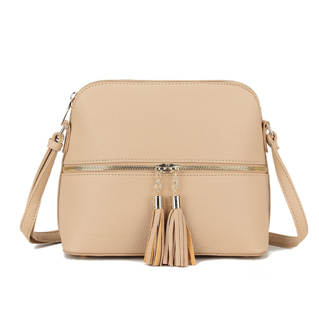 Craze London Faux Leather Cross Body Bag with Front Zip Closure