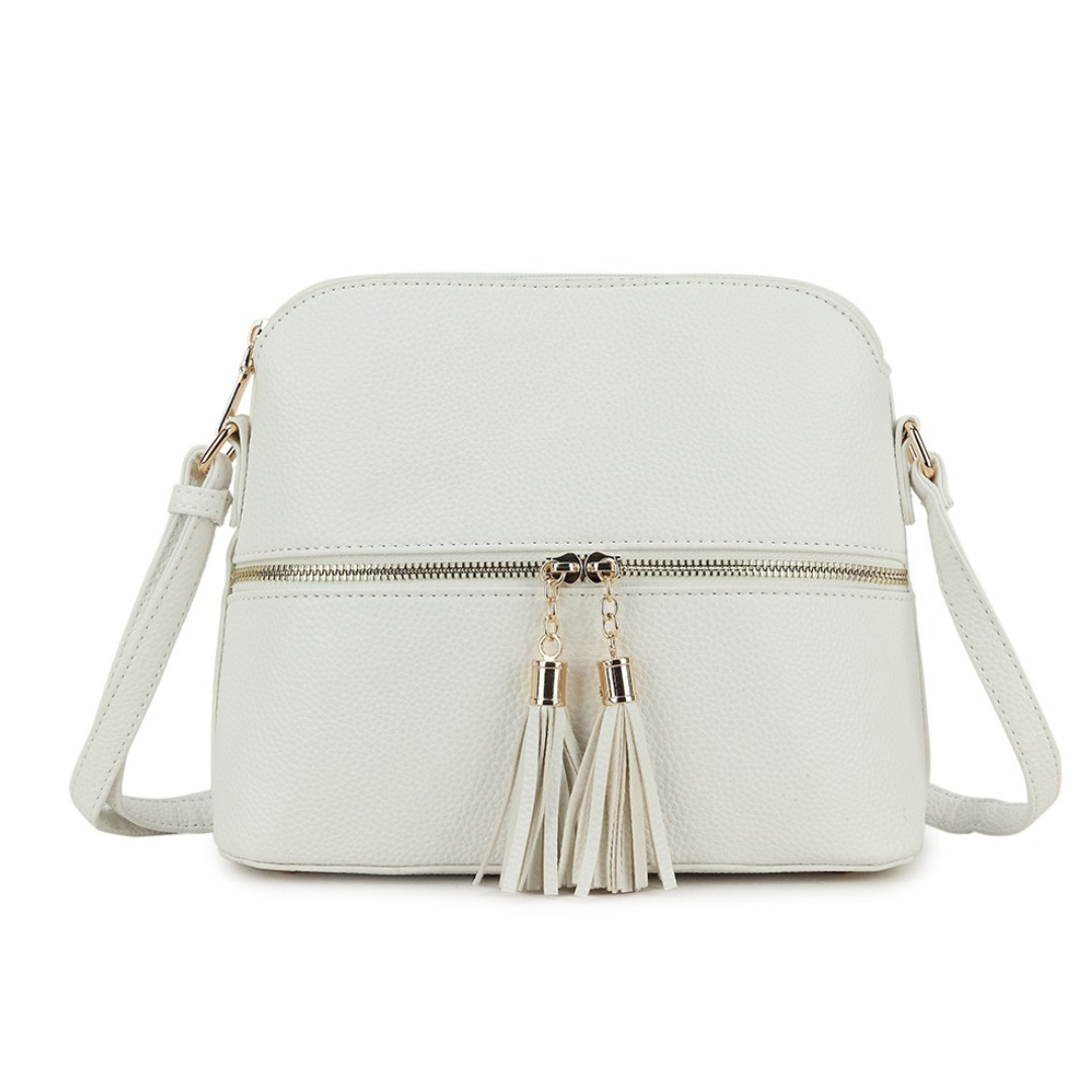 Craze London Faux Leather Cross Body Bag with Front Zip Closure