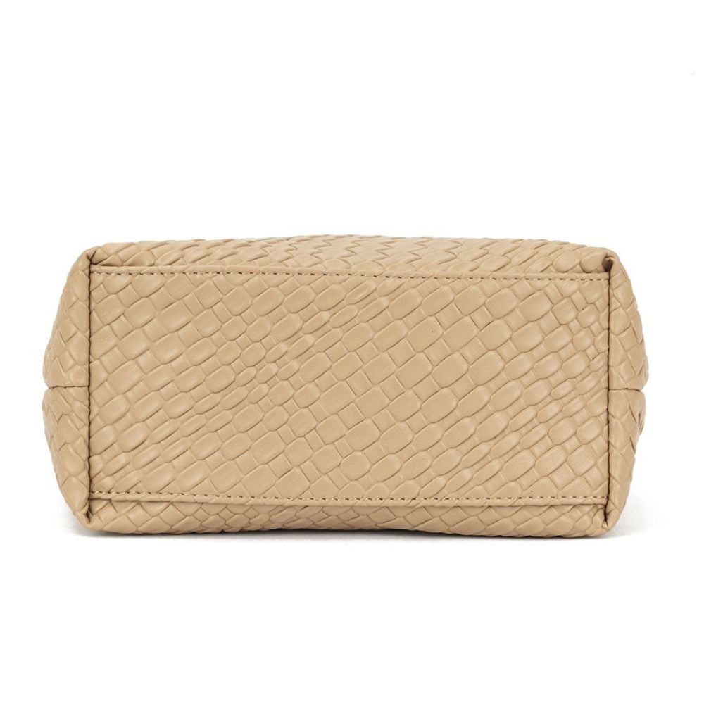 Craze London Faux Leather Woven Crossbody Bag