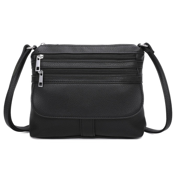 Craze London Front Pocket & Zips Detail Crossbody bag