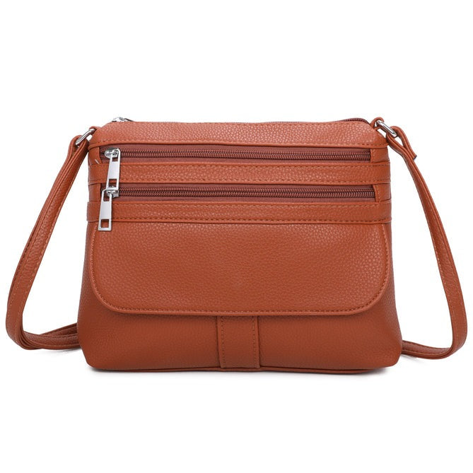 Craze London Front Pocket & Zips Detail Crossbody bag