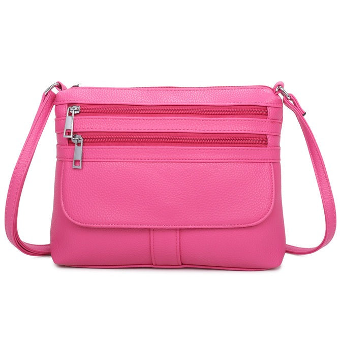 Craze London Front Pocket & Zips Detail Crossbody bag