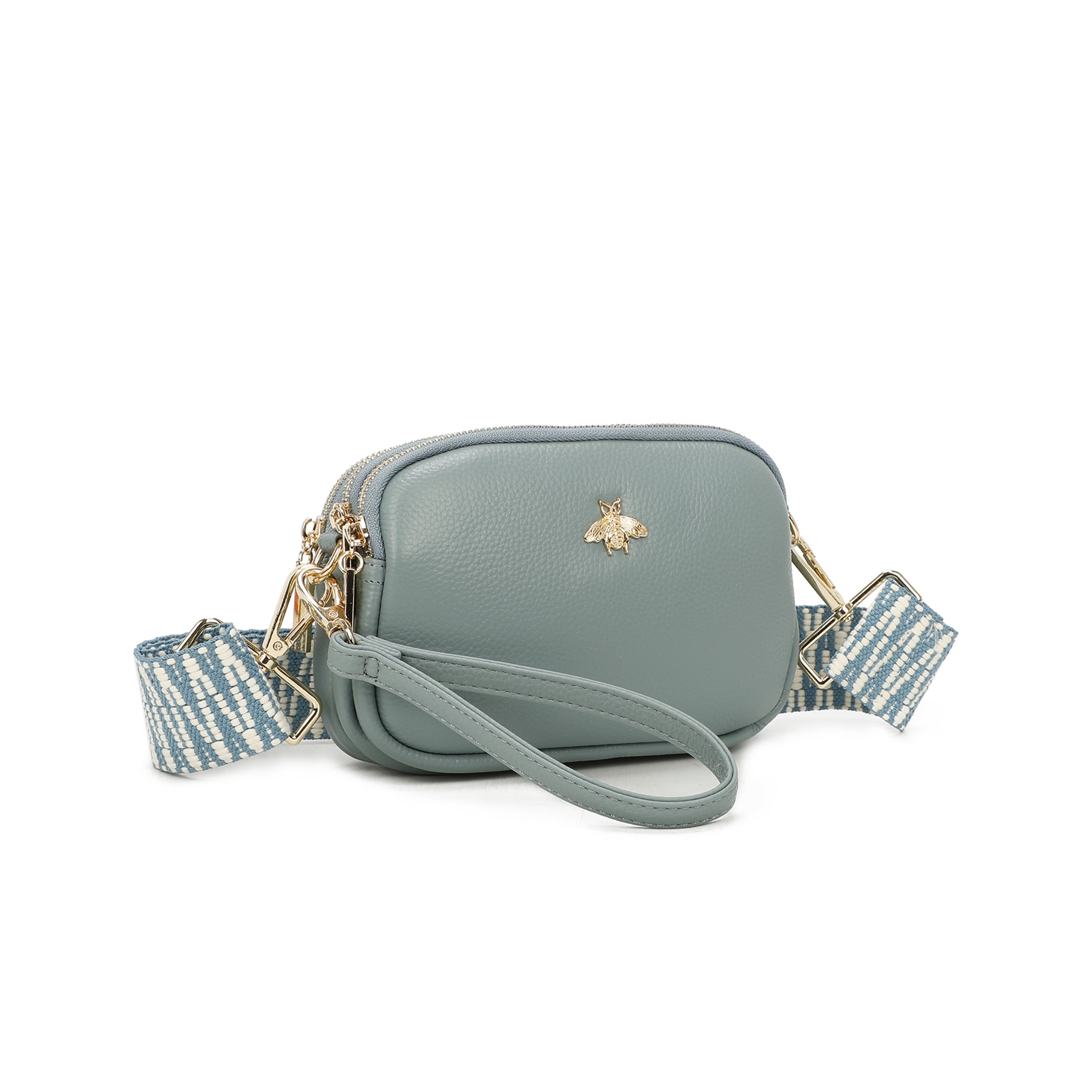 Craze London Quilted Bee Designer Leather Crossbody Bag