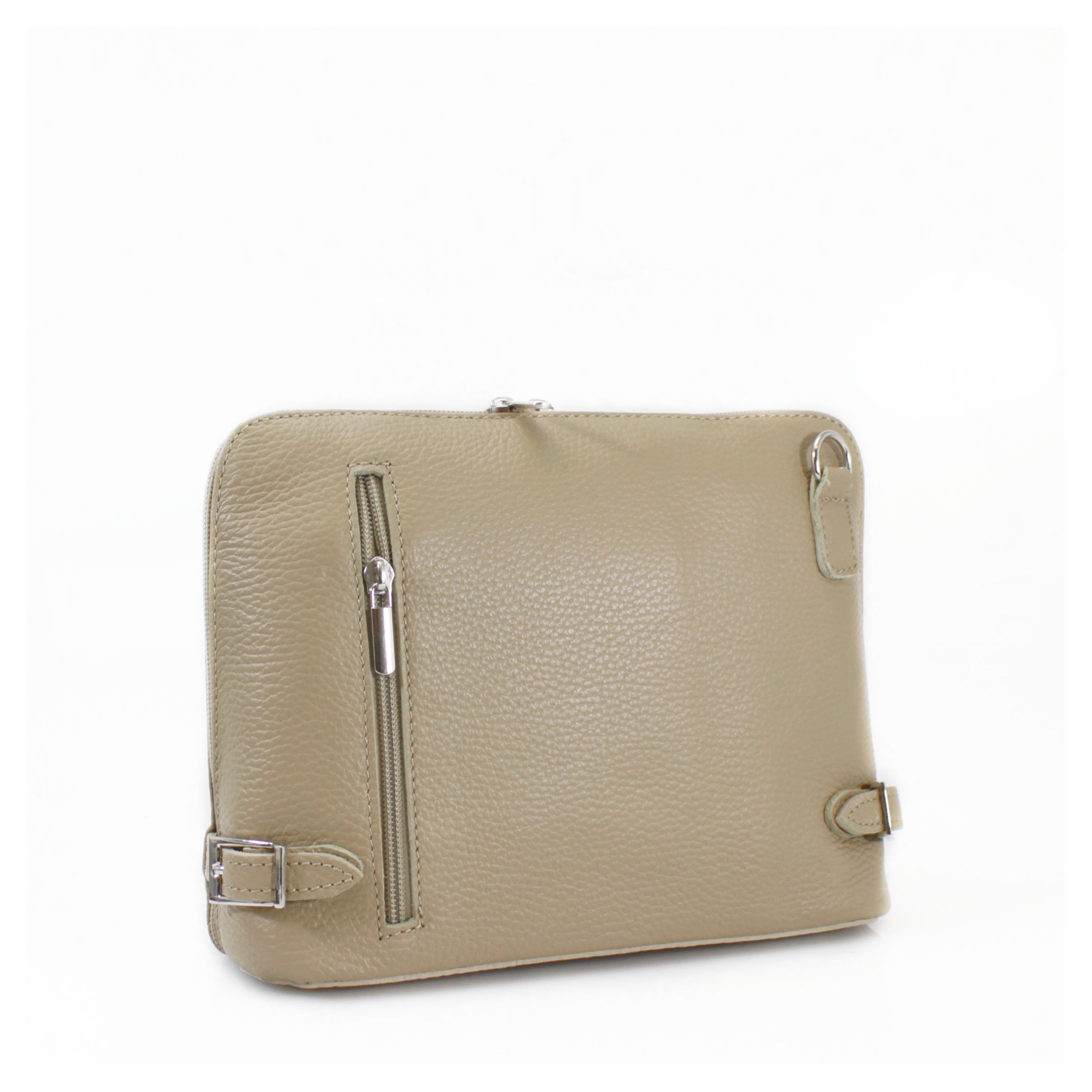 Craze London Leather Crossbody Bag with Top Zip Closure