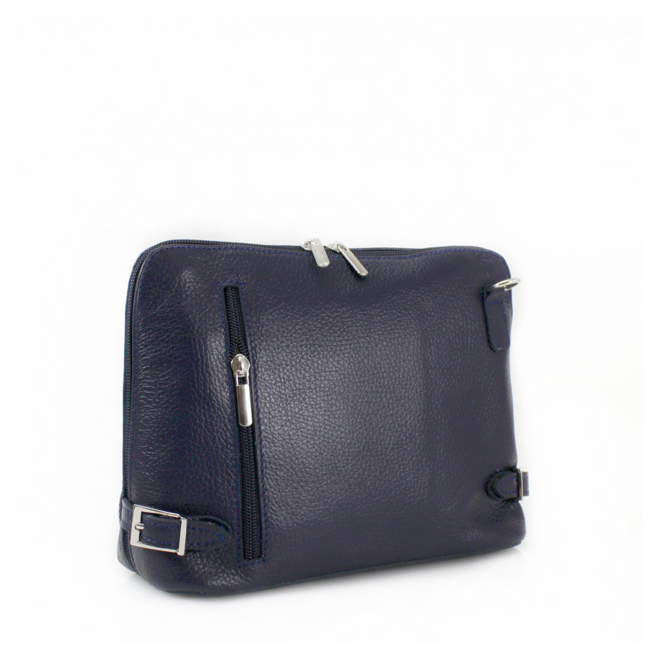 Craze London Leather Crossbody Bag with Top Zip Closure