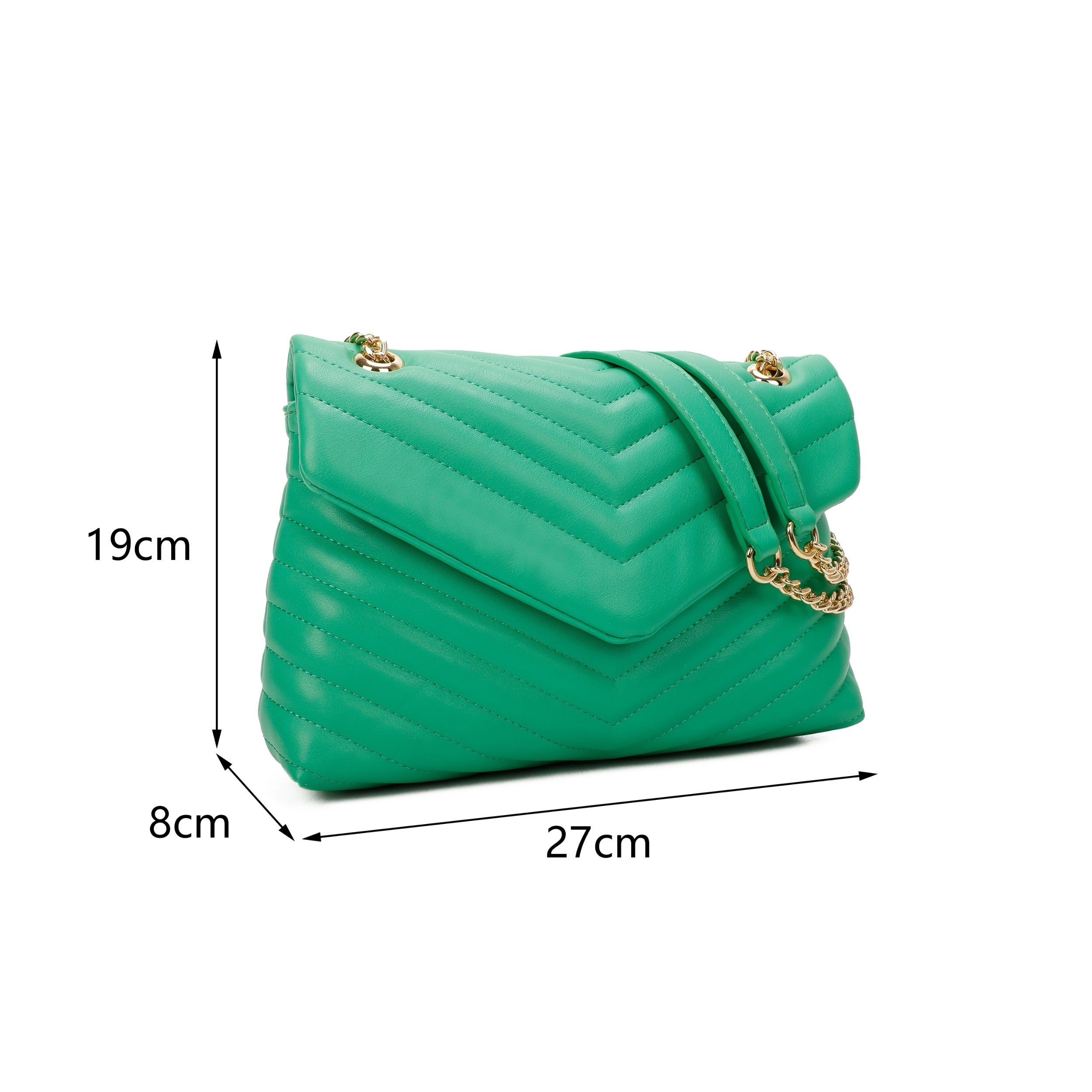 Craze London Quilted Shoulder Bag Long Chain strap