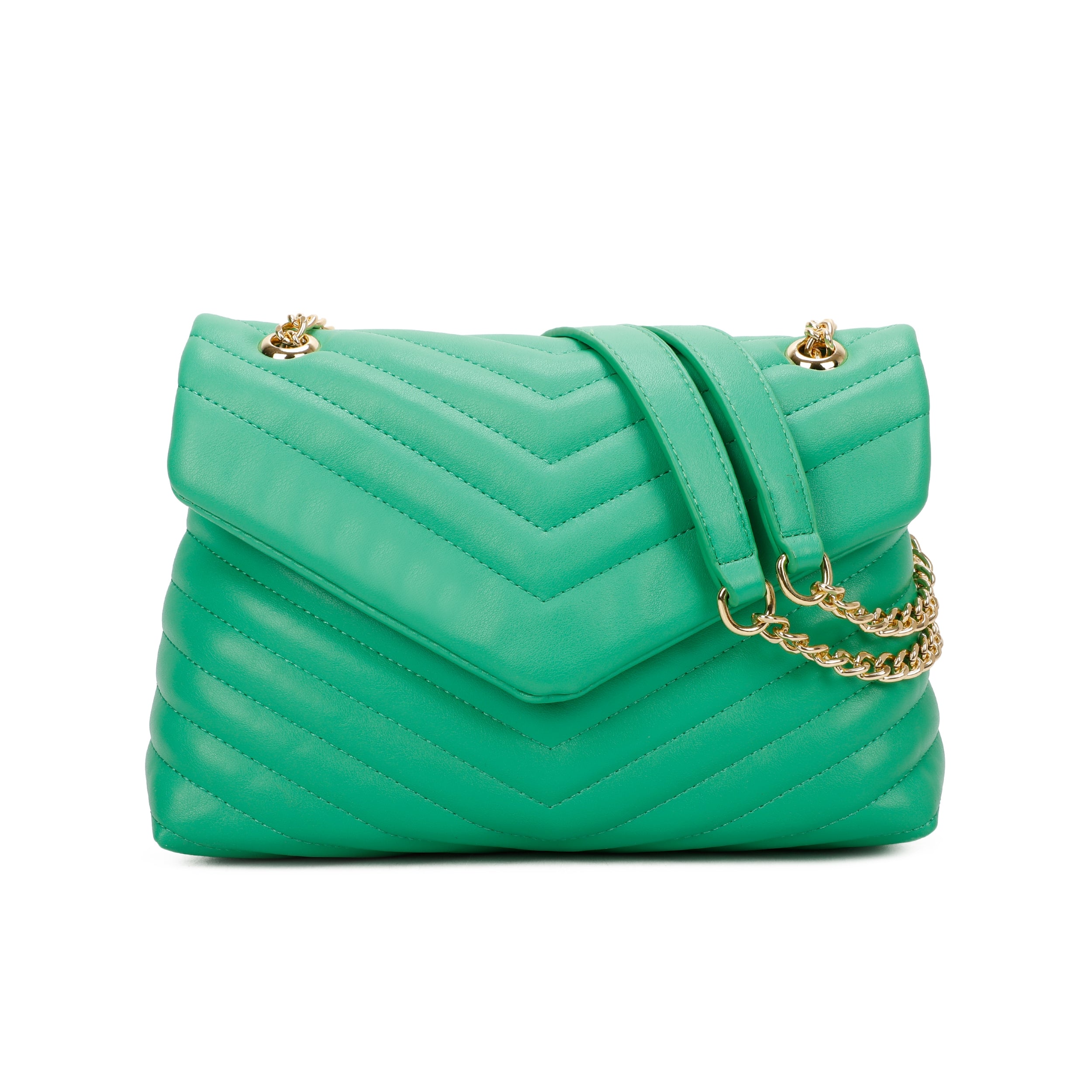 Craze London Quilted Shoulder Bag Long Chain strap