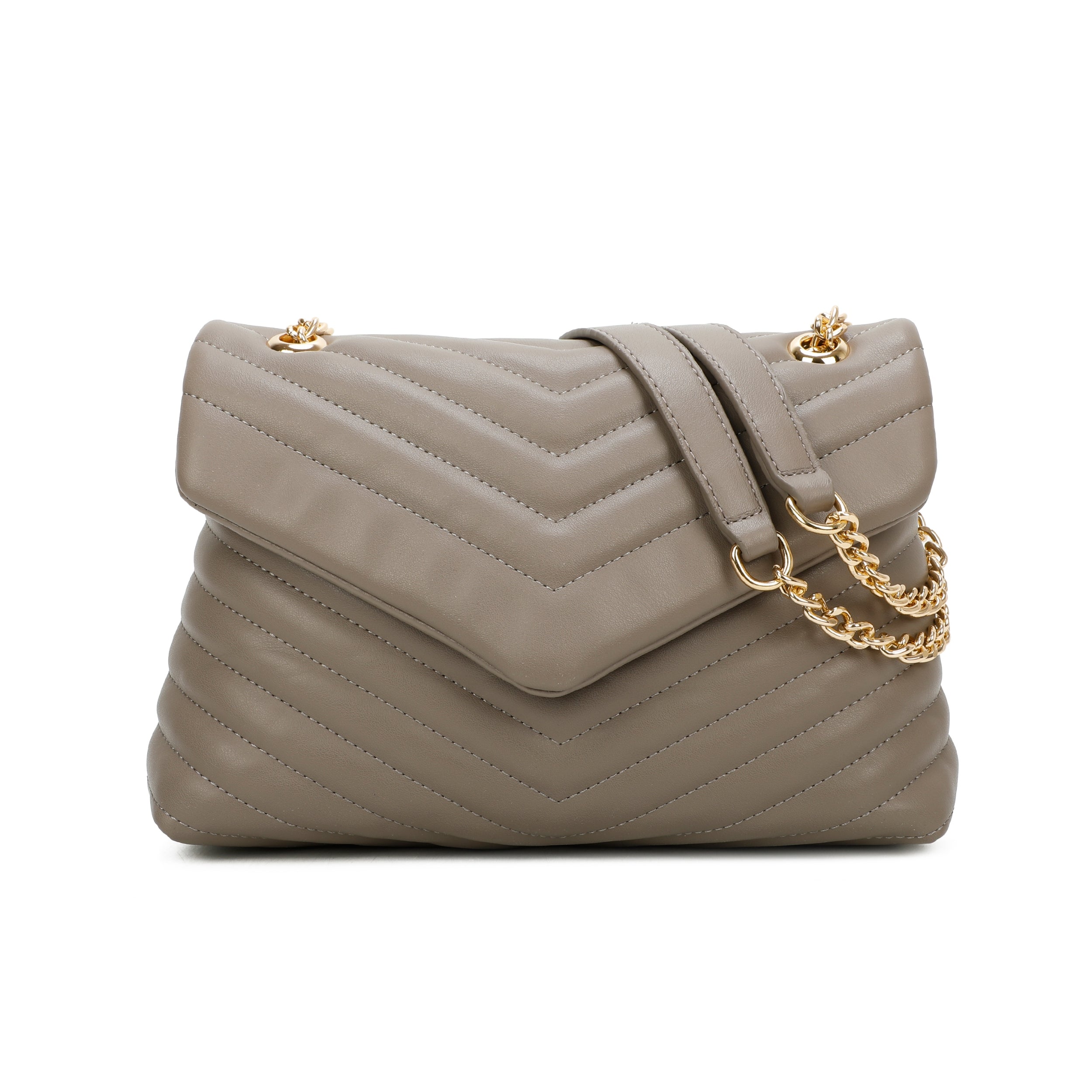 Craze London Quilted Shoulder Bag Long Chain strap