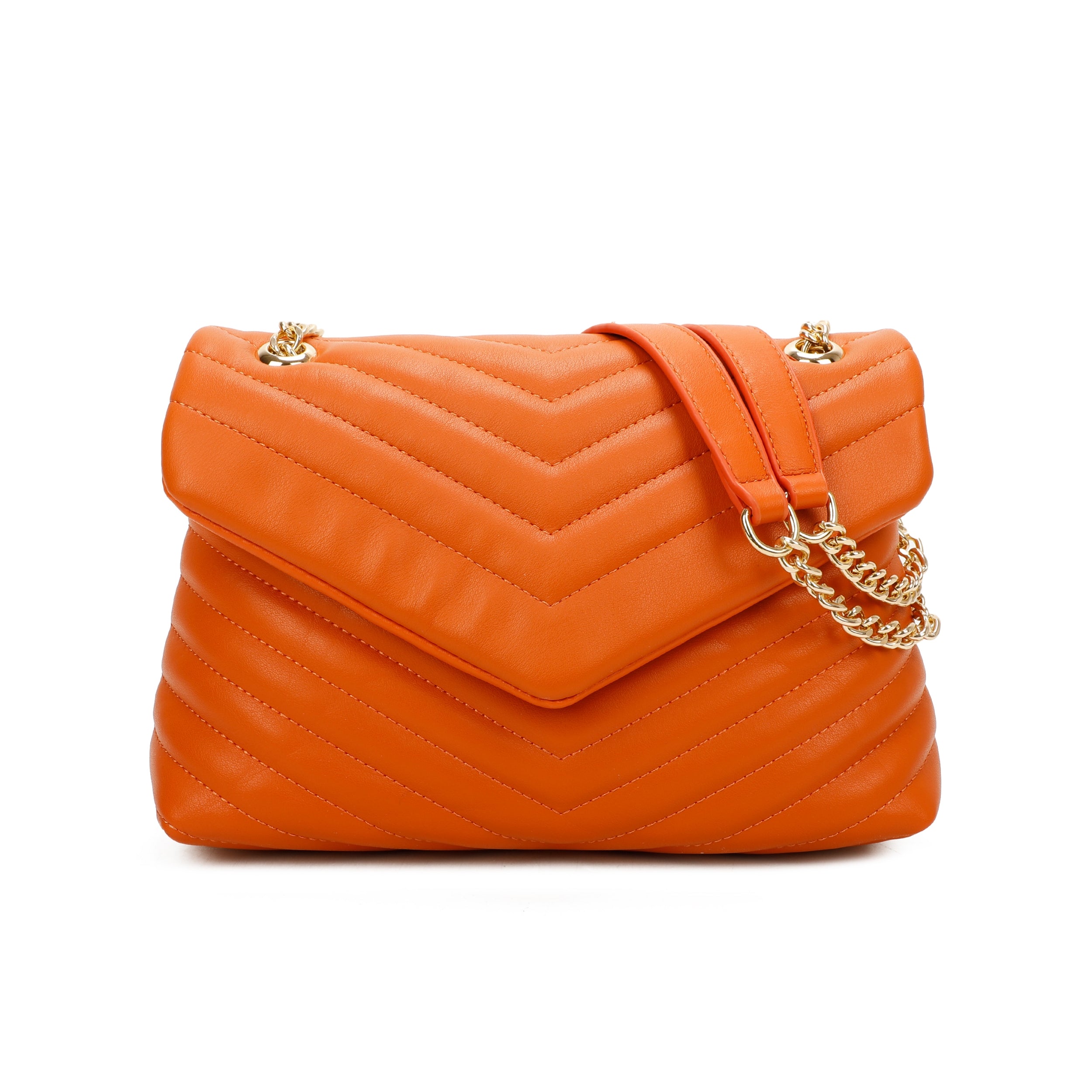 Craze London Quilted Shoulder Bag Long Chain strap