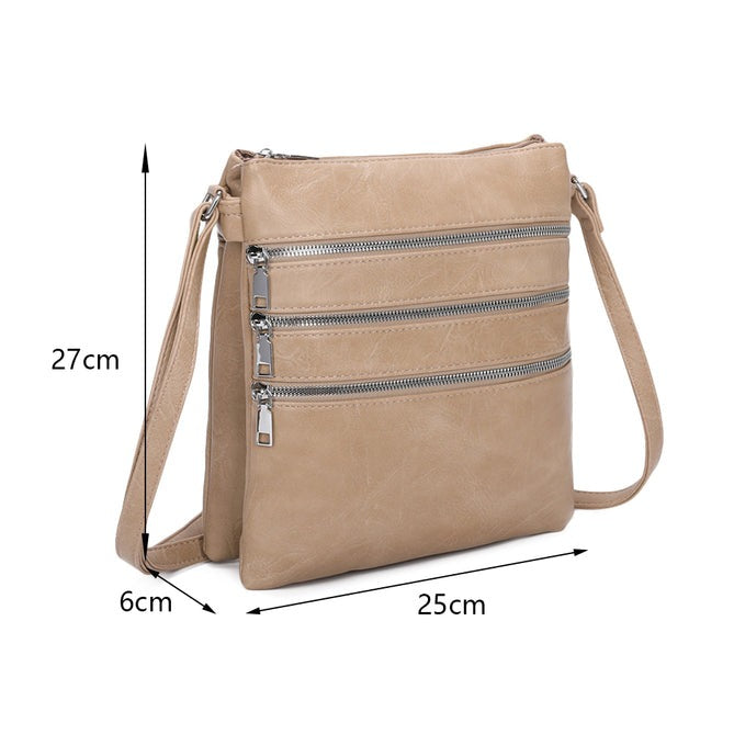 Craze London Messenger bag with 5 Zipped Pockets