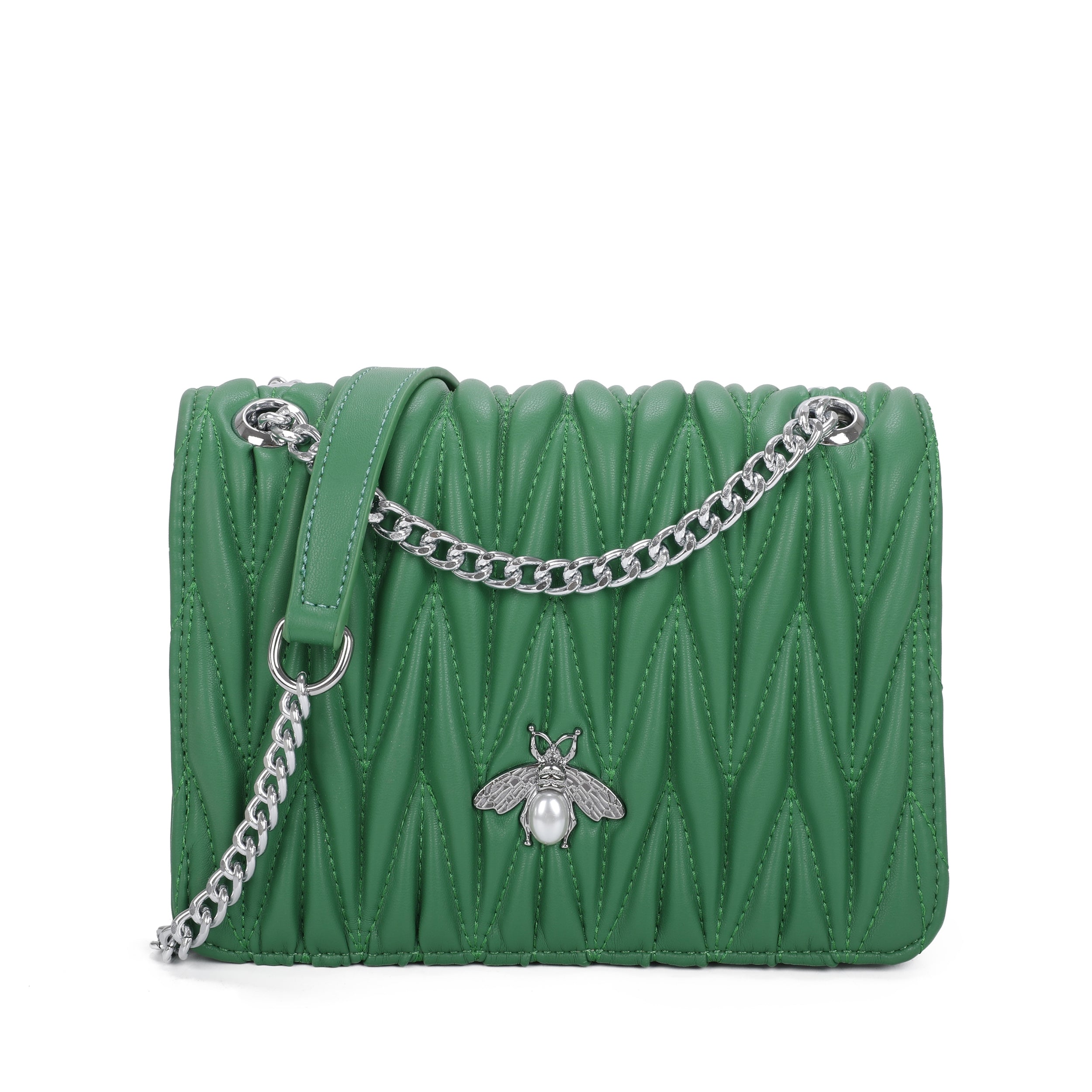 Craze London Quilted Bee Chain Bag