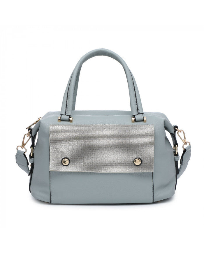 Craze London Satchel bag with diamante front pocket