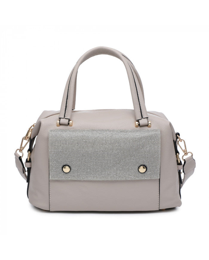 Craze London Satchel bag with diamante front pocket