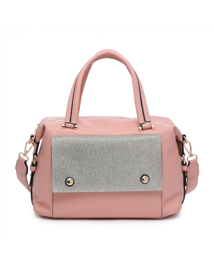 Craze London Satchel bag with diamante front pocket