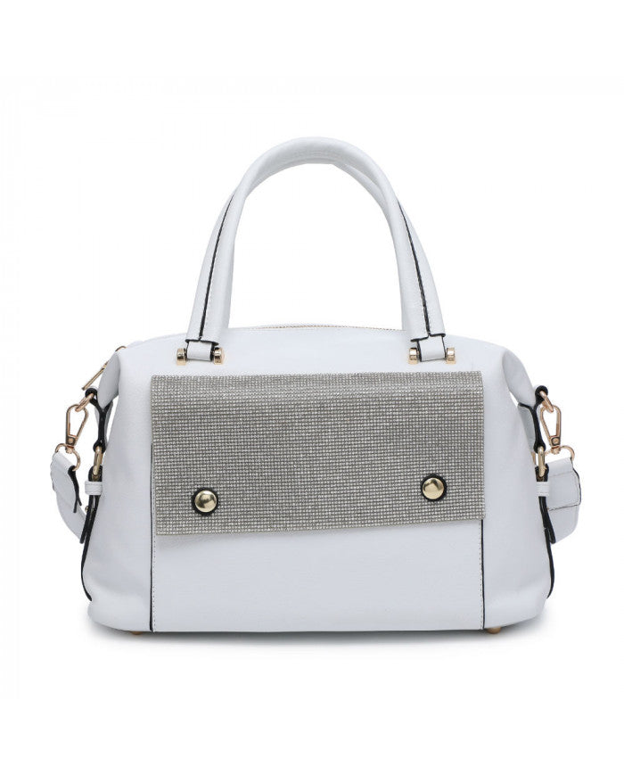 Craze London Satchel bag with diamante front pocket