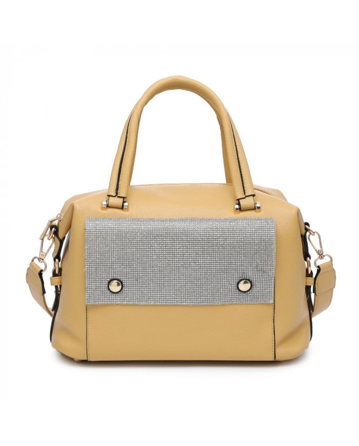 Craze London Satchel bag with diamante front pocket