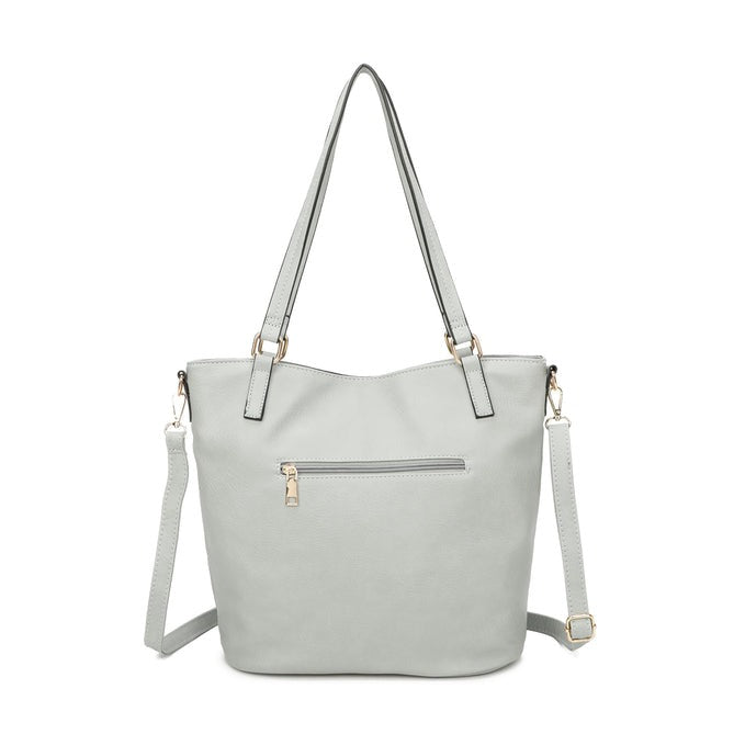 Craze London Shoulder Bag with Front and Back Pockets Zippers