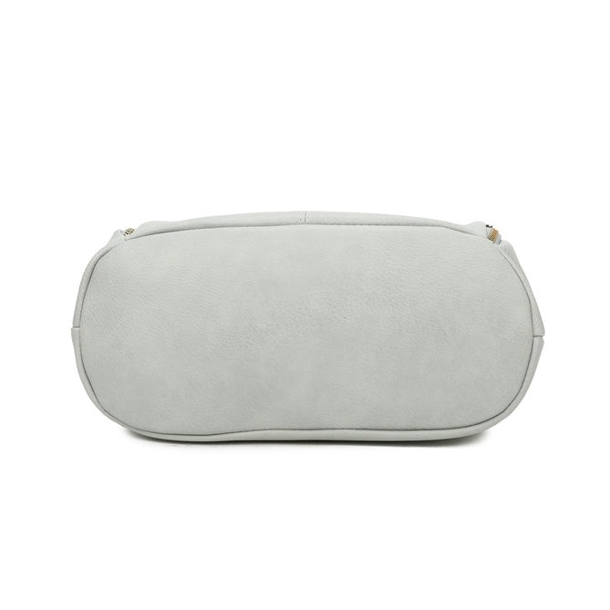Craze London Shoulder Bag with Front and Back Pockets Zippers