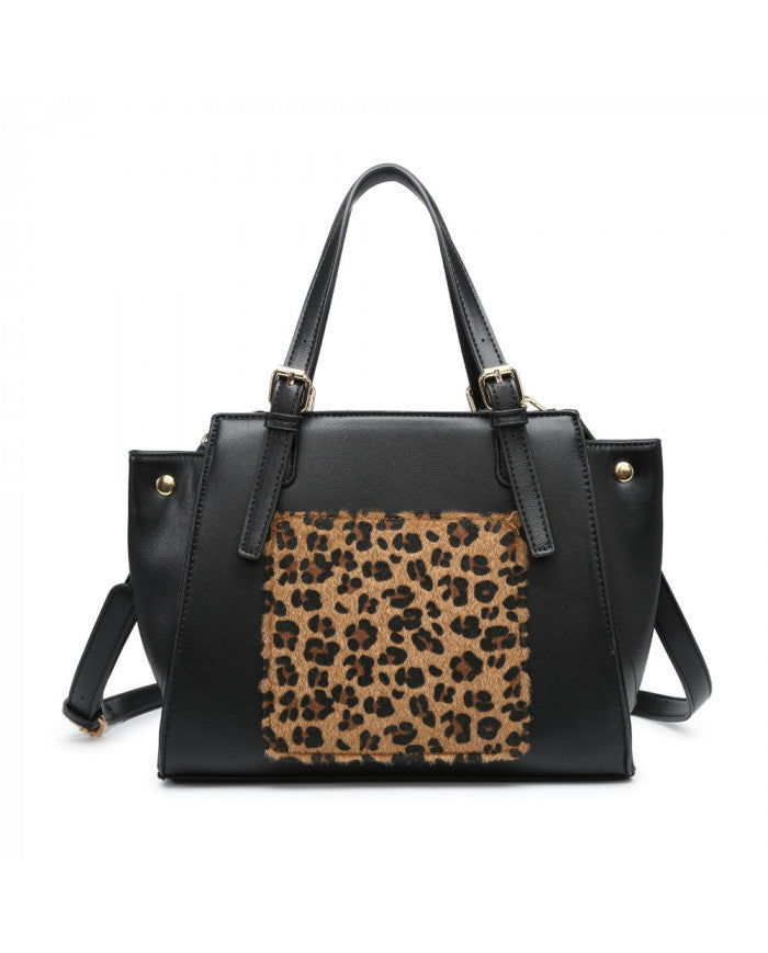 Craze London Small Tote with leopard pattern