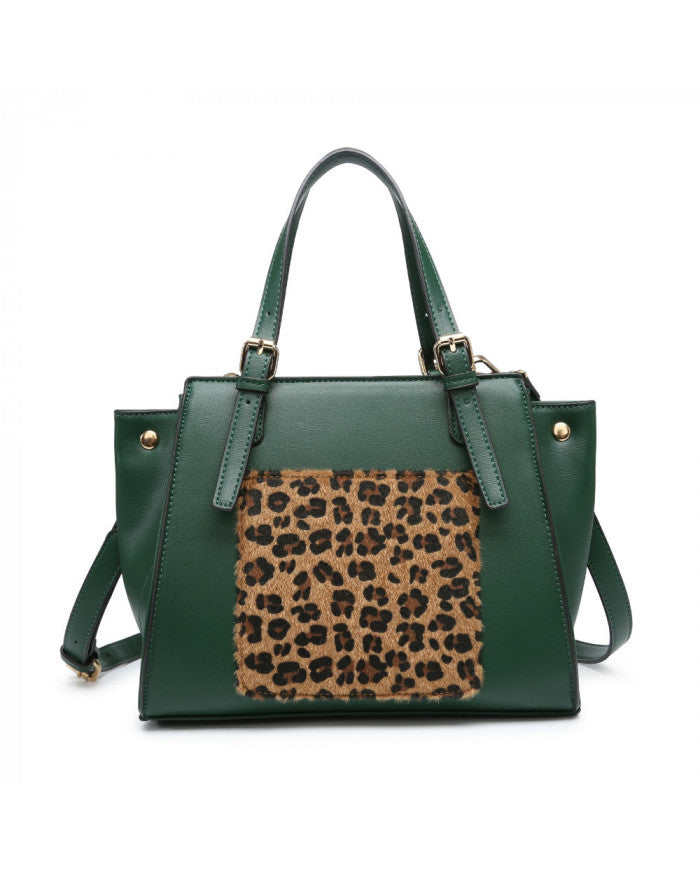 Craze London Small Tote with leopard pattern