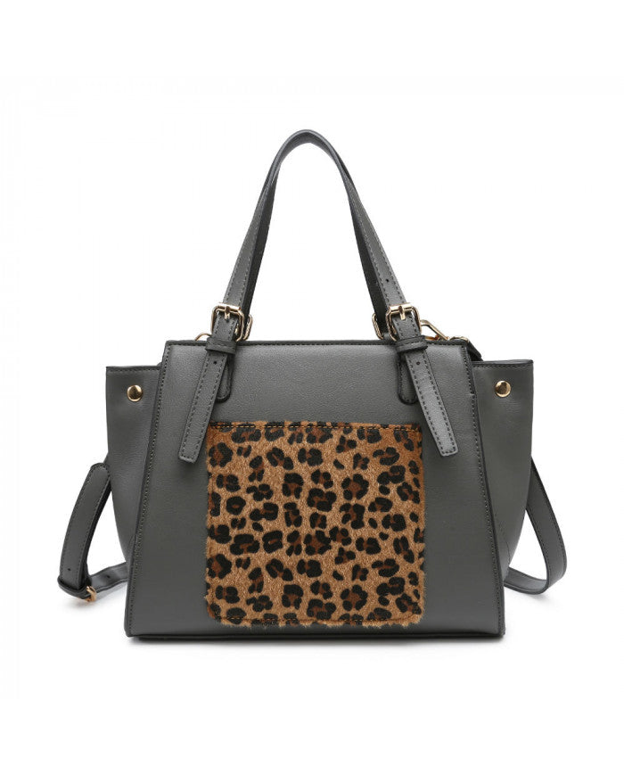 Craze London Small Tote with leopard pattern