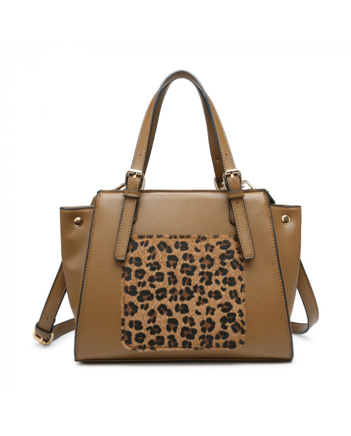 Craze London Small Tote with leopard pattern