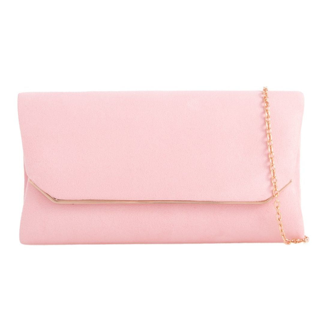 Craze London Suede effect evening clutch bag