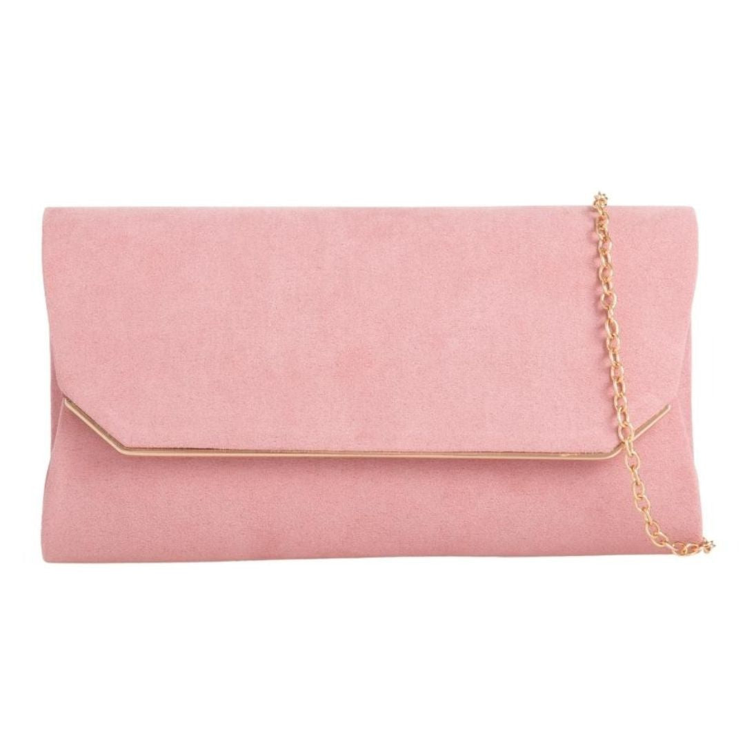 Craze London Suede effect evening clutch bag