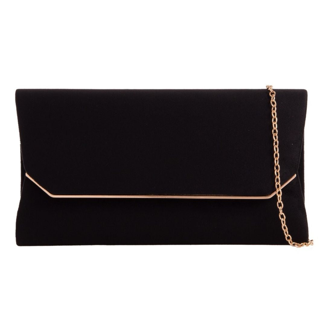 Craze London Suede effect evening clutch bag