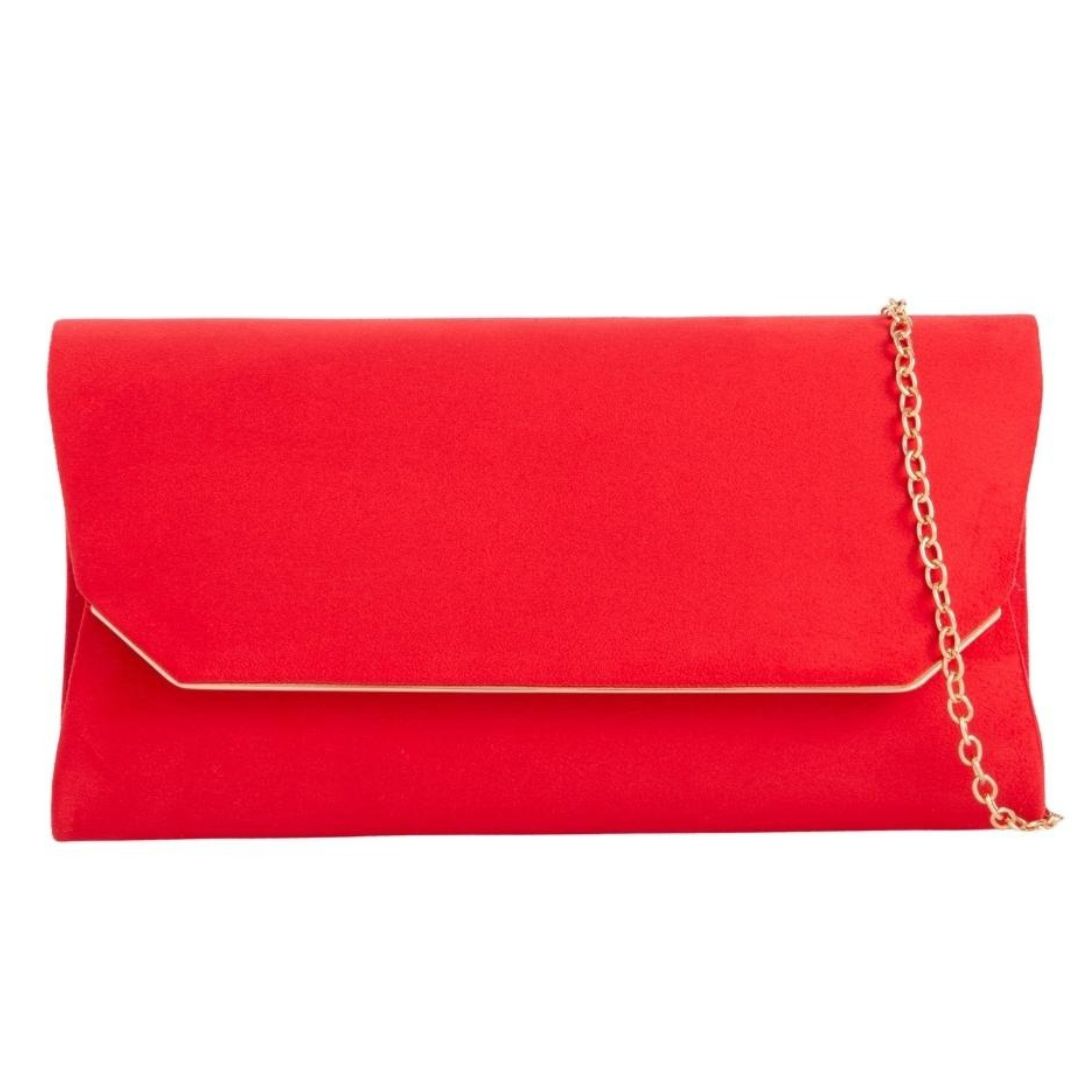 Craze London Suede effect evening clutch bag