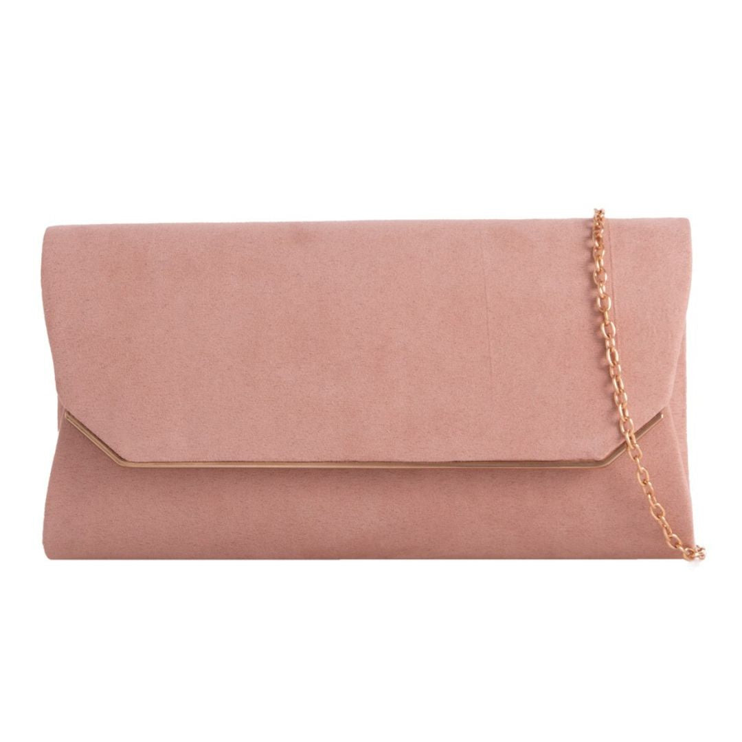 Craze London Suede effect evening clutch bag