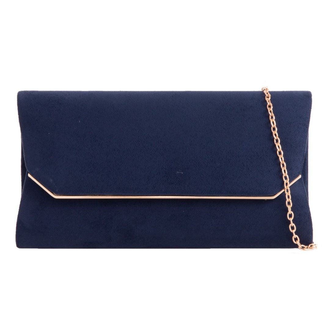 Craze London Suede effect evening clutch bag