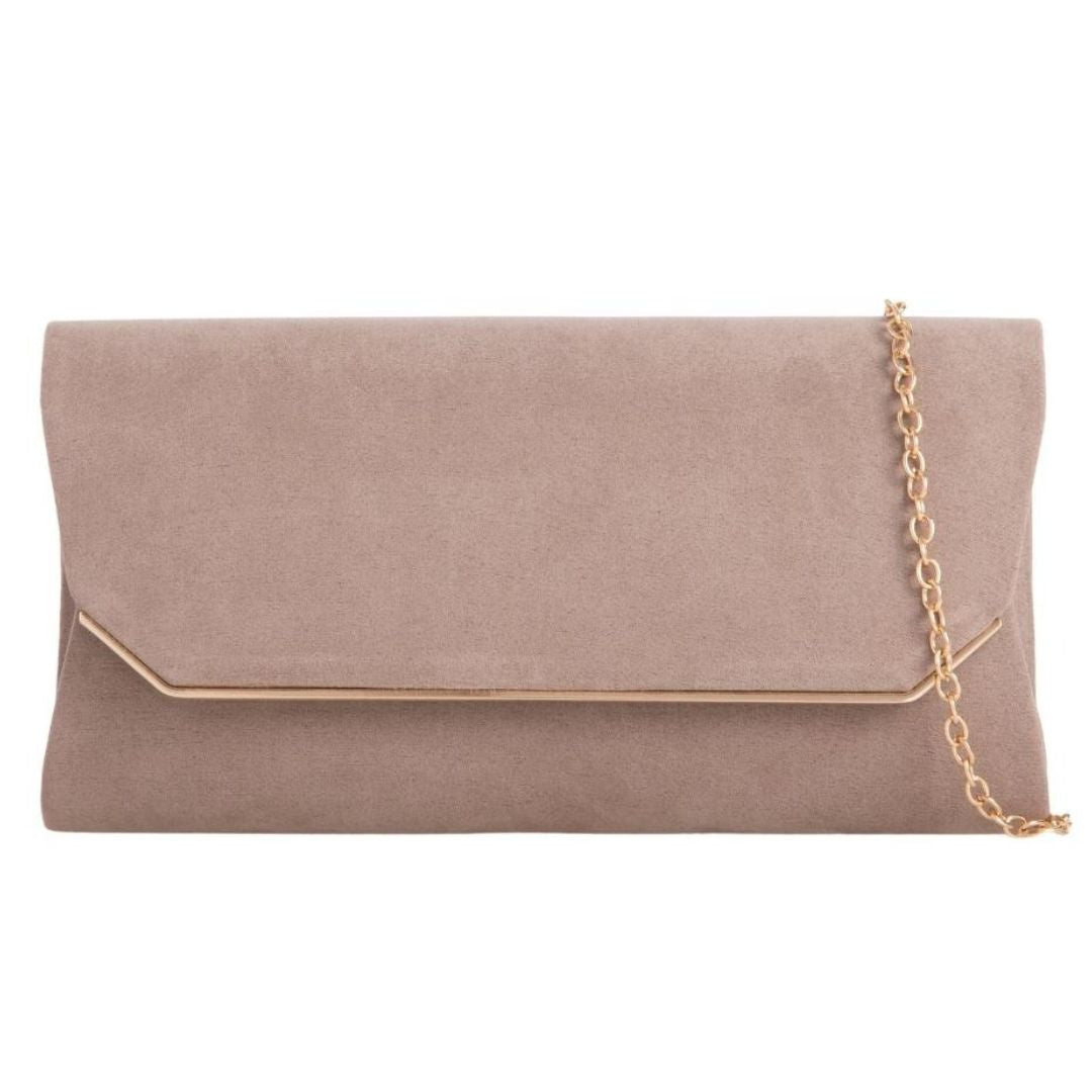 Craze London Suede effect evening clutch bag