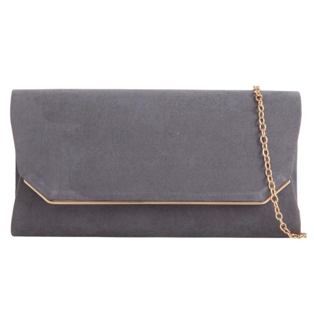 Craze London Suede effect evening clutch bag