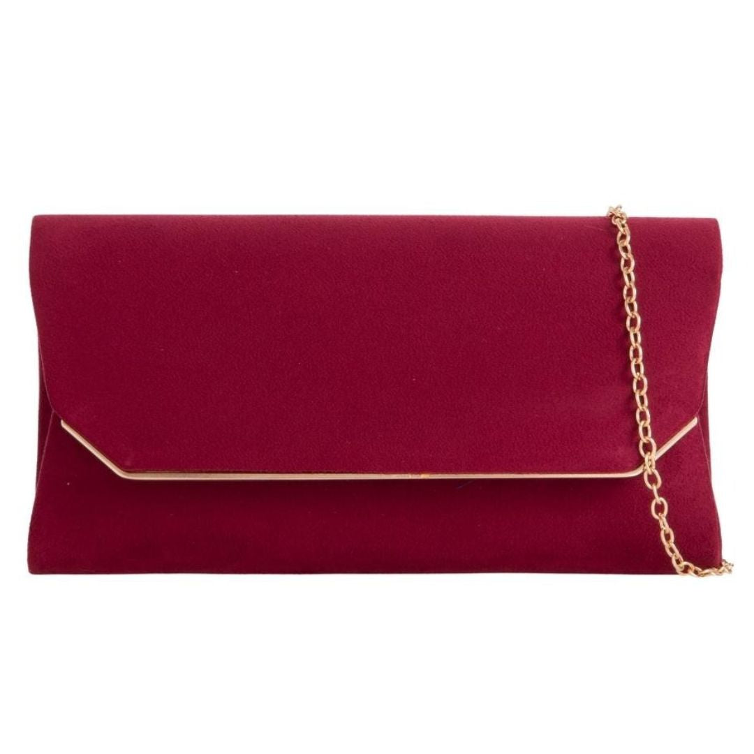 Craze London Suede effect evening clutch bag